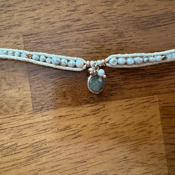 Nakamol Handcrafted Wire Wrapped Bracelet & Earrings Set Leather Natural Stones - Picture 11 of 15